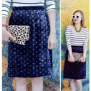 J. Crew Velvet Star Pull On Skirt